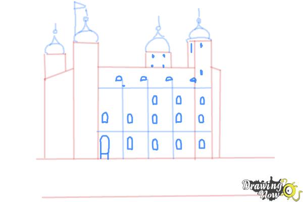 How to Draw The Tower Of London - Step 6