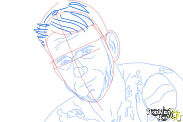 How to Draw Cm Punk - Step 7