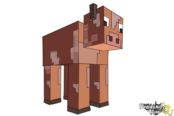 How to Draw a Cow from Minecraft - Step 10