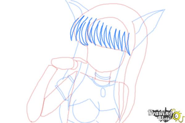 How to Draw Zakuro Fujiwara from Tokyo Mew Mew - Step 7