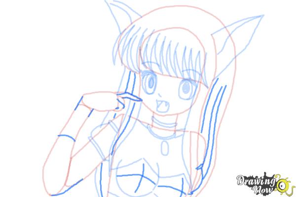 How to Draw Zakuro Fujiwara from Tokyo Mew Mew - Step 9