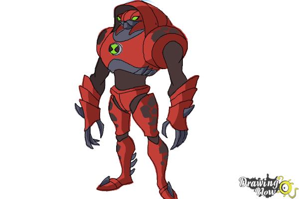 How to Draw Waterhazard from Ben 10 Omniverse - Step 10