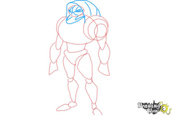 How to Draw Waterhazard from Ben 10 Omniverse - Step 6