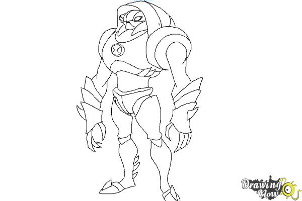 How to Draw Waterhazard from Ben 10 Omniverse - DrawingNow