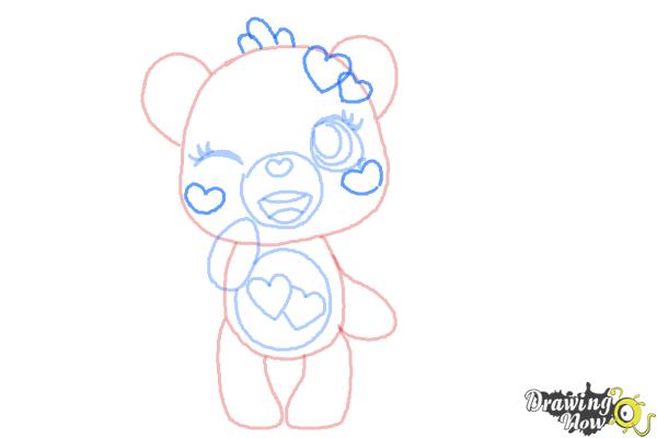 How to Draw a Chibi Valentine Bear - Step 8