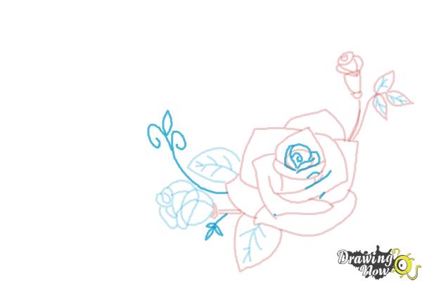 How to Draw Valentine Roses - Step 12