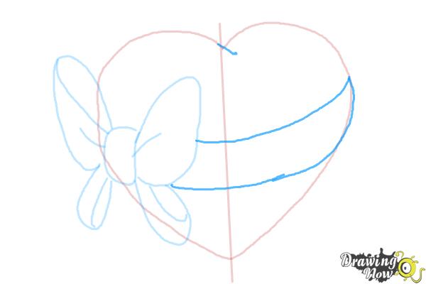 How to Draw a Heart With a Bow - Step 5