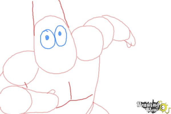 How to draw Patrick, Mr. Superawesomeness from SpongeBob: Sponge Out of Water - Step 5