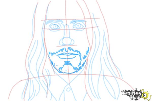 How to Draw Jared Leto - Step 7