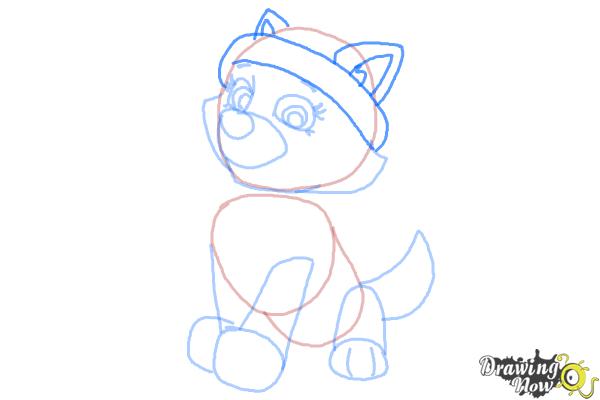 How to Draw Everest from Paw Patrol - Step 6