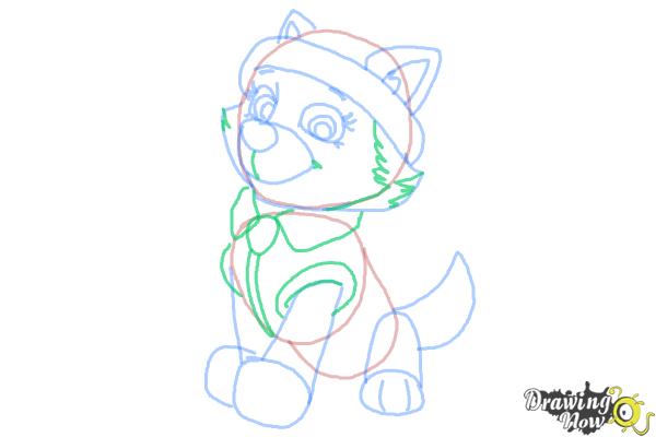 How to Draw Everest from Paw Patrol - Step 7