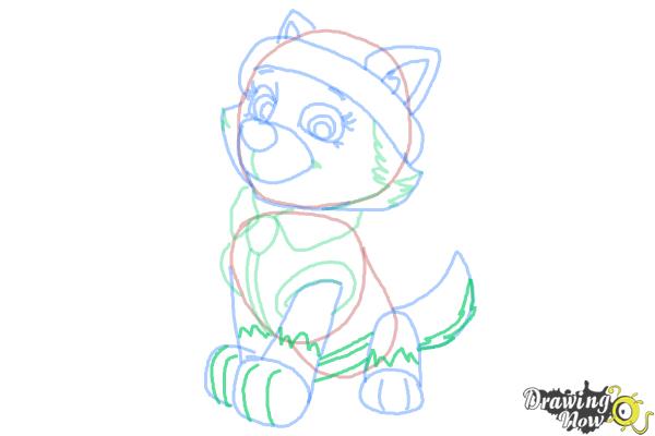 How to Draw Everest from Paw Patrol - Step 8