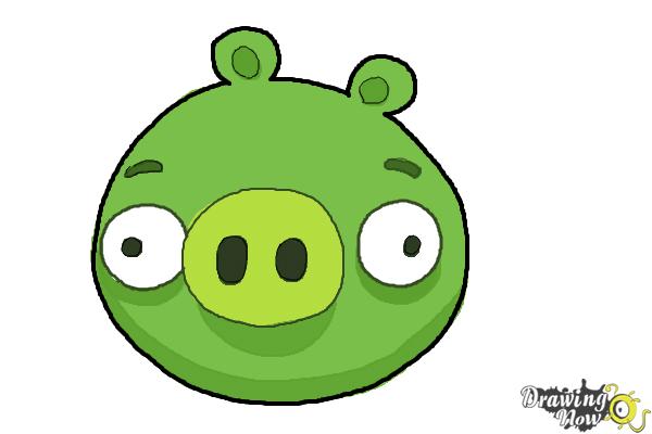 How to Draw Angry Birds Pig - Step 8