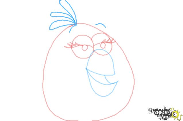 How to draw Angry Bird Matilda, White Bird - Step 6