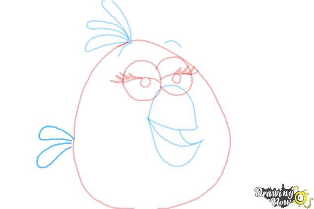 How to draw Angry Bird Matilda, White Bird - Step 7
