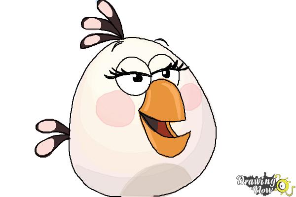 How to draw Angry Bird Matilda, White Bird - Step 9