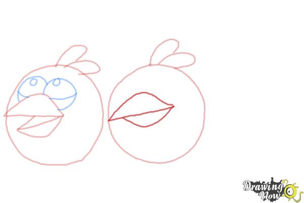 How to Draw Angry Birds The Blues, Blue Birds - Step 7