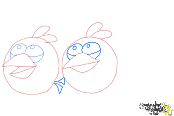 How to Draw Angry Birds The Blues, Blue Birds - Step 8