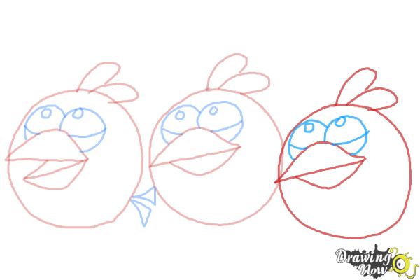How to Draw Angry Birds The Blues, Blue Birds - Step 9