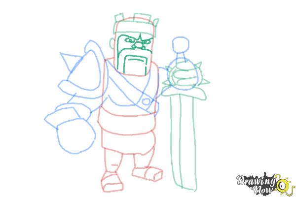 How to Draw Clash of Clans Barbarian King - Step 10