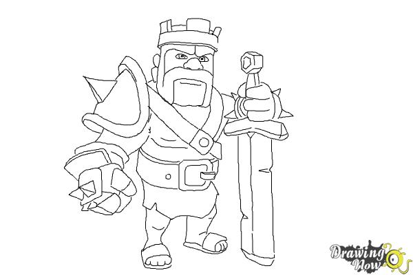 How to Draw Clash Of Clans Barbarian King - DrawingNow - 600 x 400 jpeg 29kB