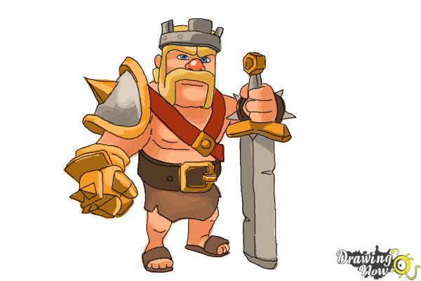 How to Draw Clash of Clans Barbarian King - Step 13