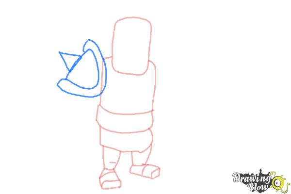 How to Draw Clash of Clans Barbarian King - Step 4