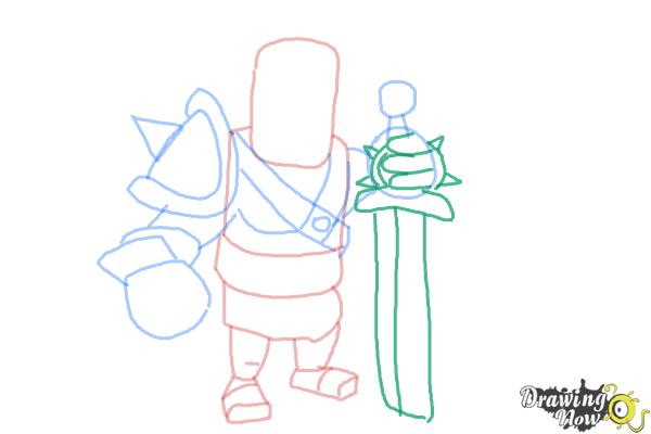 How to Draw Clash of Clans Barbarian King - Step 8 How to Draw Clash of Clans Barbarian King - Step 8