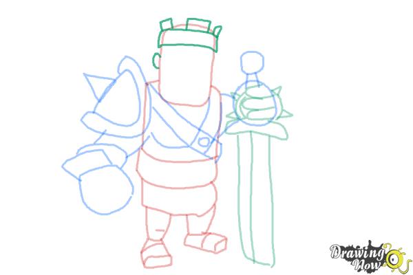 How to Draw Clash of Clans Barbarian King - Step 9