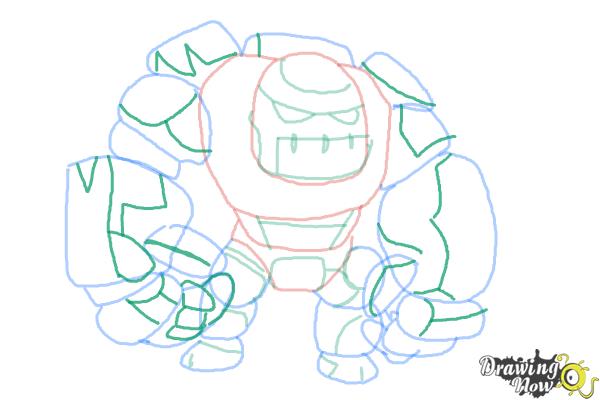 How to Draw Clash of Clans Golem - Step 10