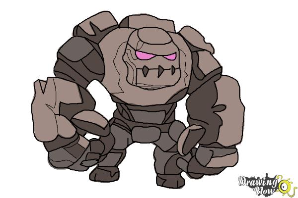 How to Draw Clash of Clans Golem - Step 12