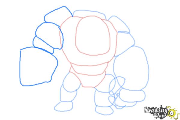 How to Draw Clash of Clans Golem - Step 6