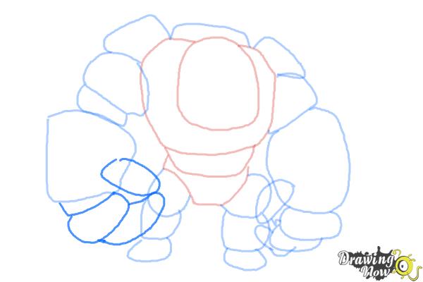 How to Draw Clash of Clans Golem - Step 7