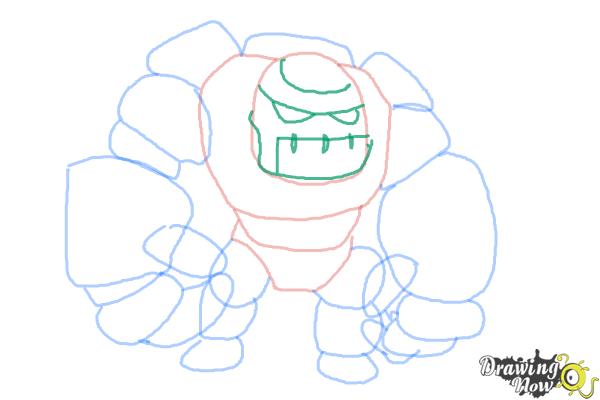 How to Draw Clash of Clans Golem - Step 8