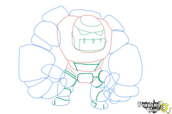 How to Draw Clash of Clans Golem - Step 9