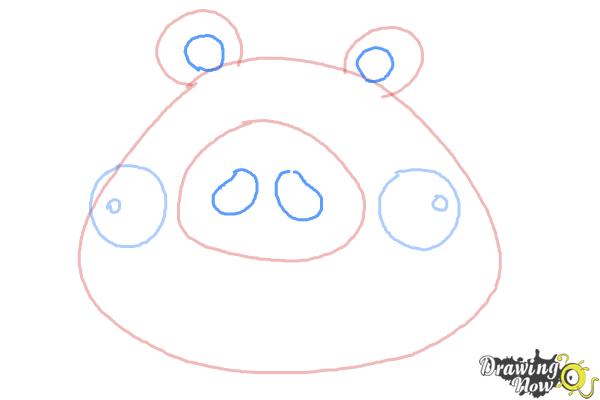 How to Draw Angry Birds Pig, Foreman Pig - Step 5