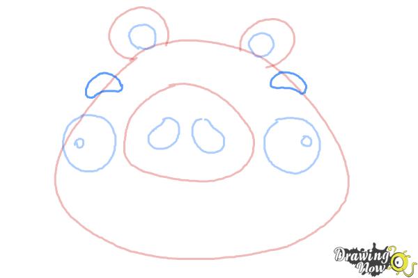 How to Draw Angry Birds Pig, Foreman Pig - Step 6
