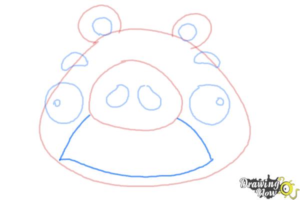 How to Draw Angry Birds Pig, Foreman Pig - Step 7 How to Draw Angry Birds Pig, Foreman Pig - Step 7