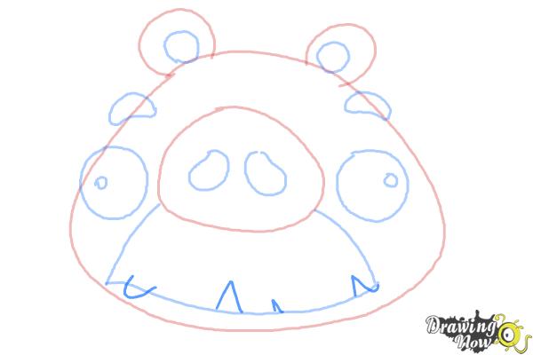 How to Draw Angry Birds Pig, Foreman Pig - Step 8