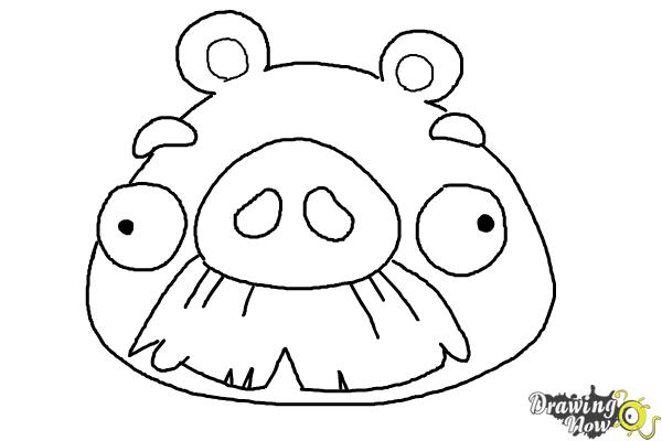How to Draw Angry Birds Pig, Foreman Pig - Step 9 How to Draw Angry Birds Pig, Foreman Pig - Step 9