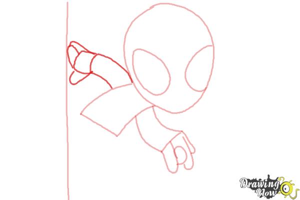 How to Draw Chibi Spiderman - Step 4 How to Draw Chibi Spiderman - Step 4