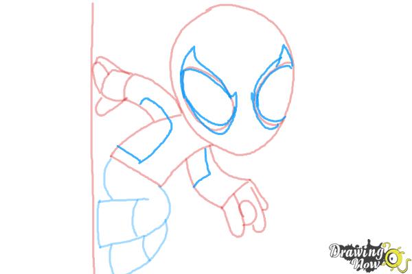 How to Draw Chibi Spiderman - Step 6