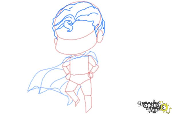 How to Draw Chibi Superman - Step 6