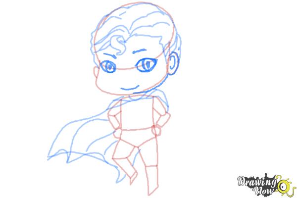 How to Draw Chibi Superman - Step 7