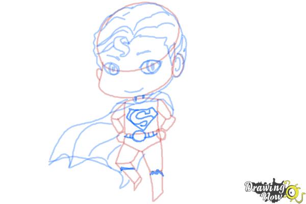 How to Draw Chibi Superman - Step 8