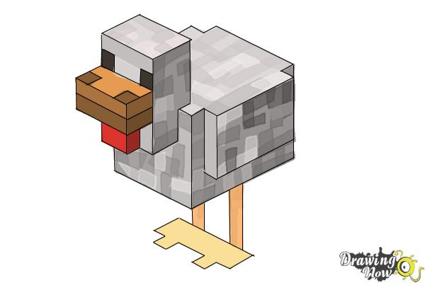 How to Draw Chickens from Minecraft - Step 10