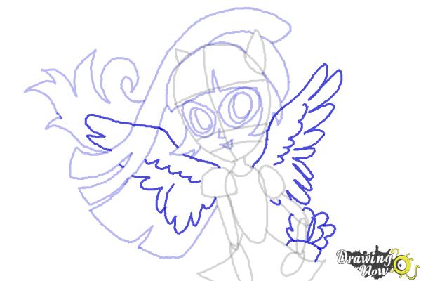 How to Draw Twilight Sparkle from My Little Pony Equestria Girls Friendship Games - Step 10