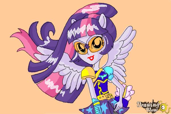 How to Draw Twilight Sparkle from My Little Pony Equestria Girls Friendship Games - Step 12