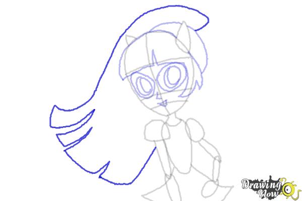 How to Draw Twilight Sparkle from My Little Pony Equestria Girls Friendship Games - Step 8