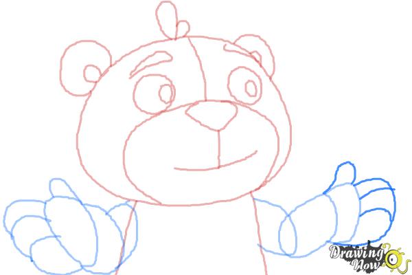 How to Draw Teddy from Doc Mcstuffins - Step 8